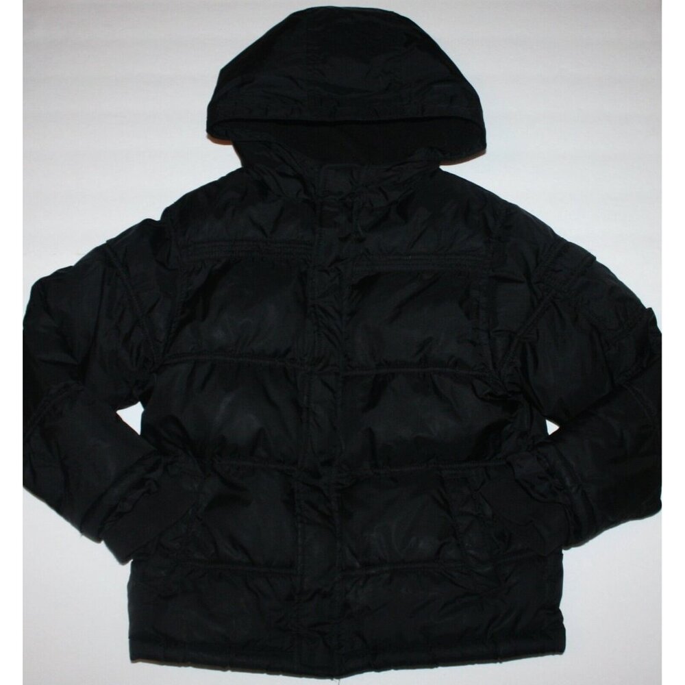 Gymboree North Pole Express Boy's Hooded Black Puffer Jacket size 7 8
